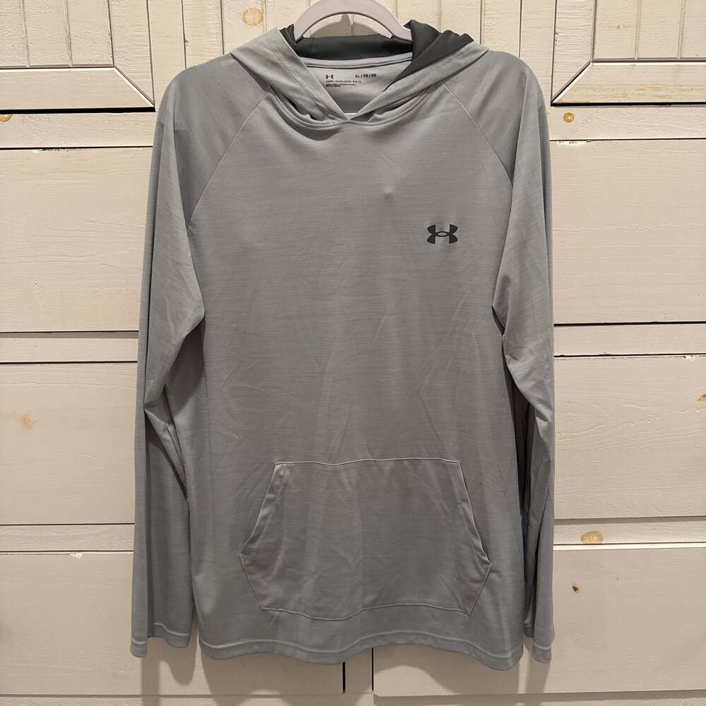 Under Armour Men's Drift Tide UA Tech Knit Performance Hoodie in Titan Gray
